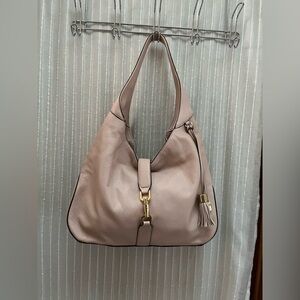 🔆G.I.L.I. Pink Blush Pebbled Leather Shoulder Hobo Shopper Carry-All Handbag